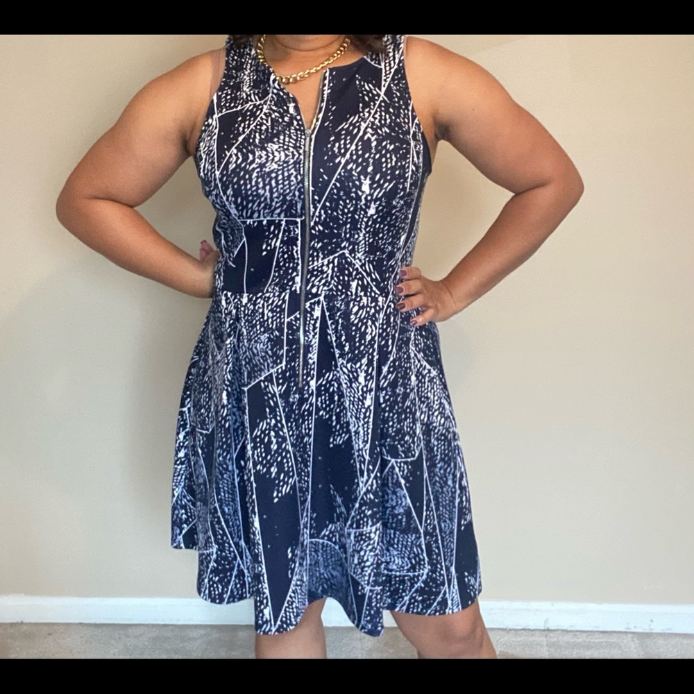 Sleeveless blue summer dress
